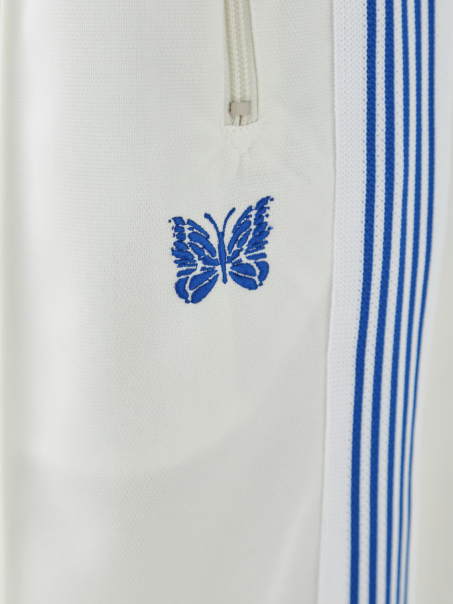 Needles Track Pants Wide Exclusive White Blue Stripe
