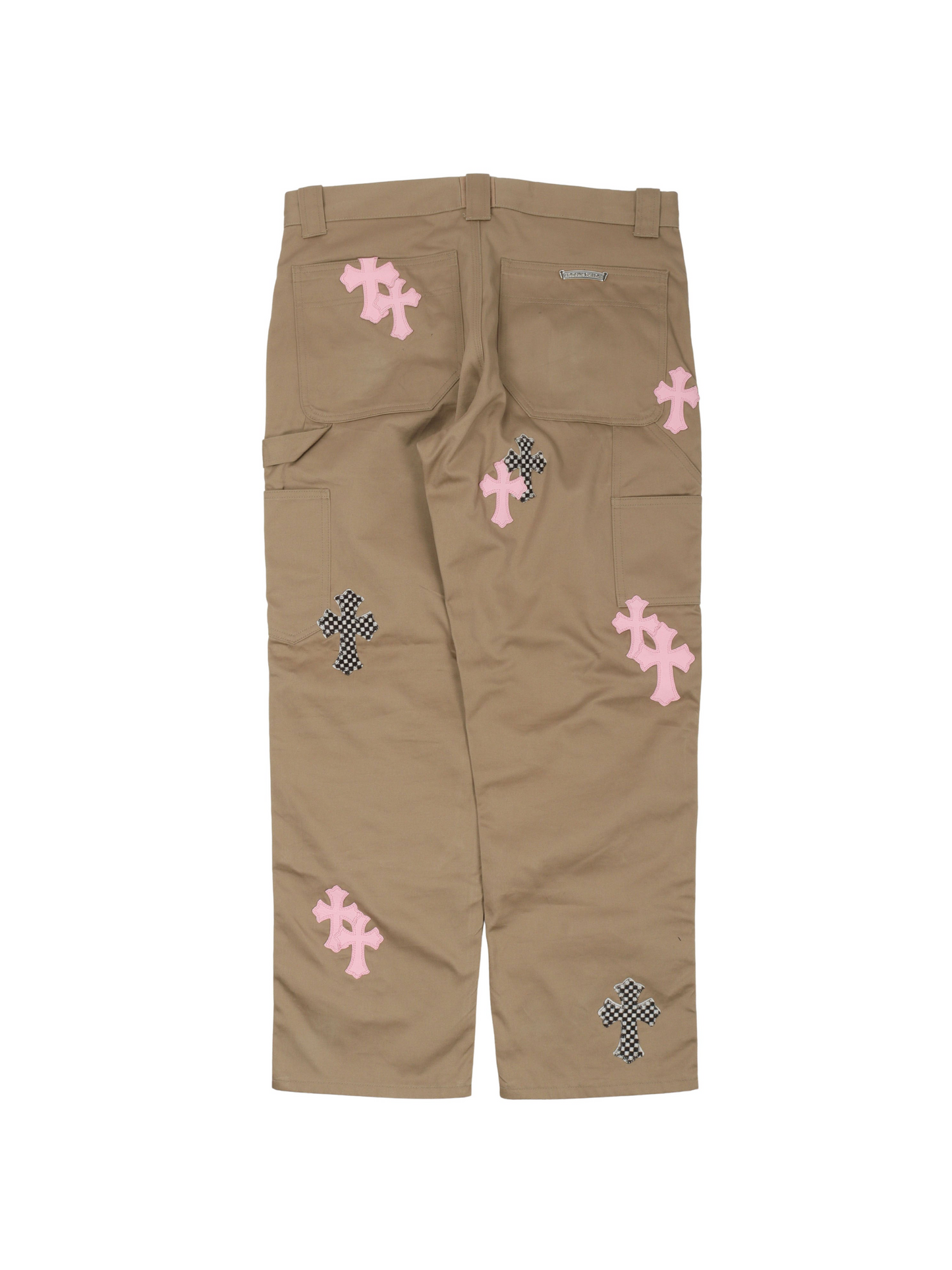 Chrome Hearts Pink & Checkered Cross Carpenter Pants
