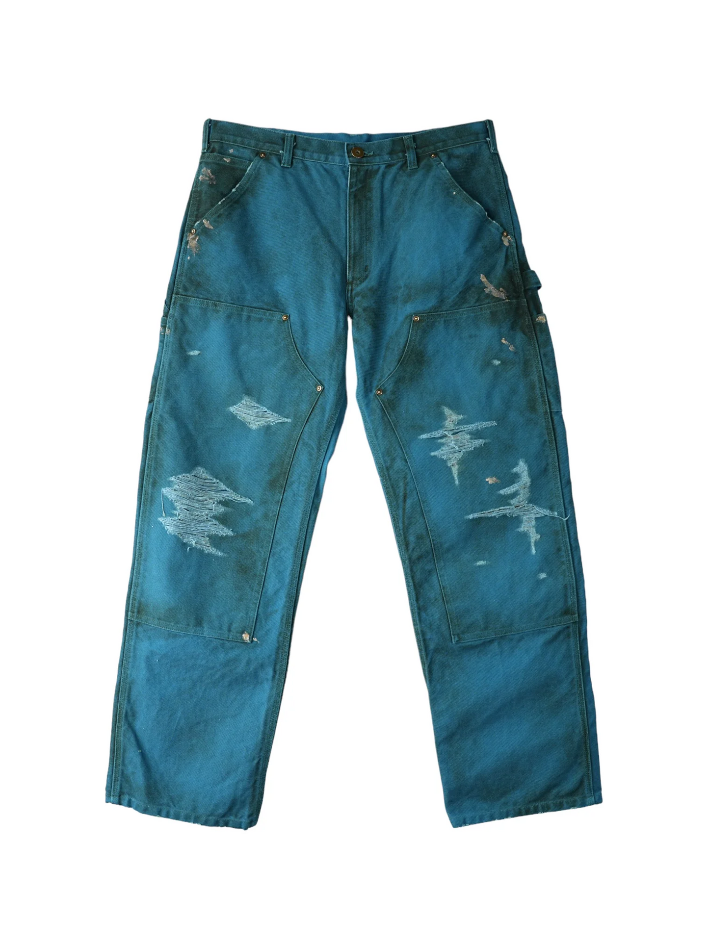 KAMIYA Boro Duck Painter Pants Blue