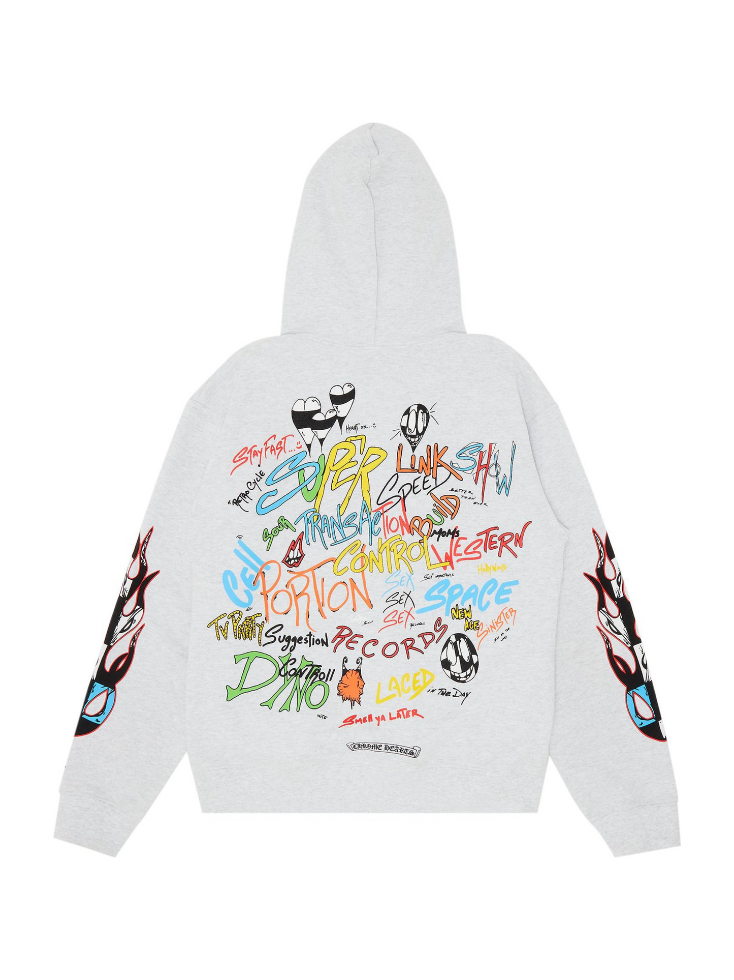 Chrome Hearts x Matty Boy Flames Hoodie Heather Grey