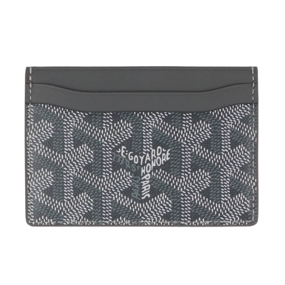 Goyard Goyardine Coated Canvas And Leather Saint Sulpice Card Holder Grey