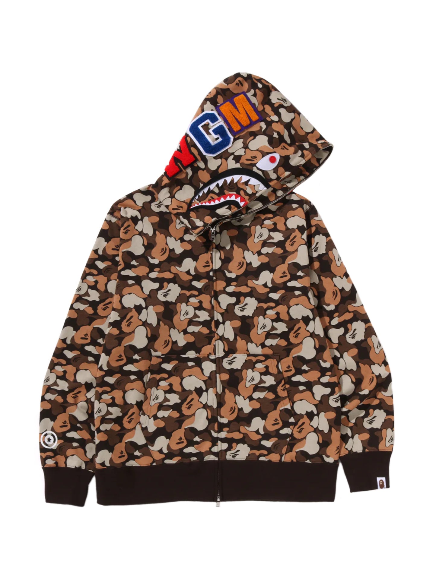 Bape Camo Shark Full Zip Hoodie Brown THINK 1st Anniversary
