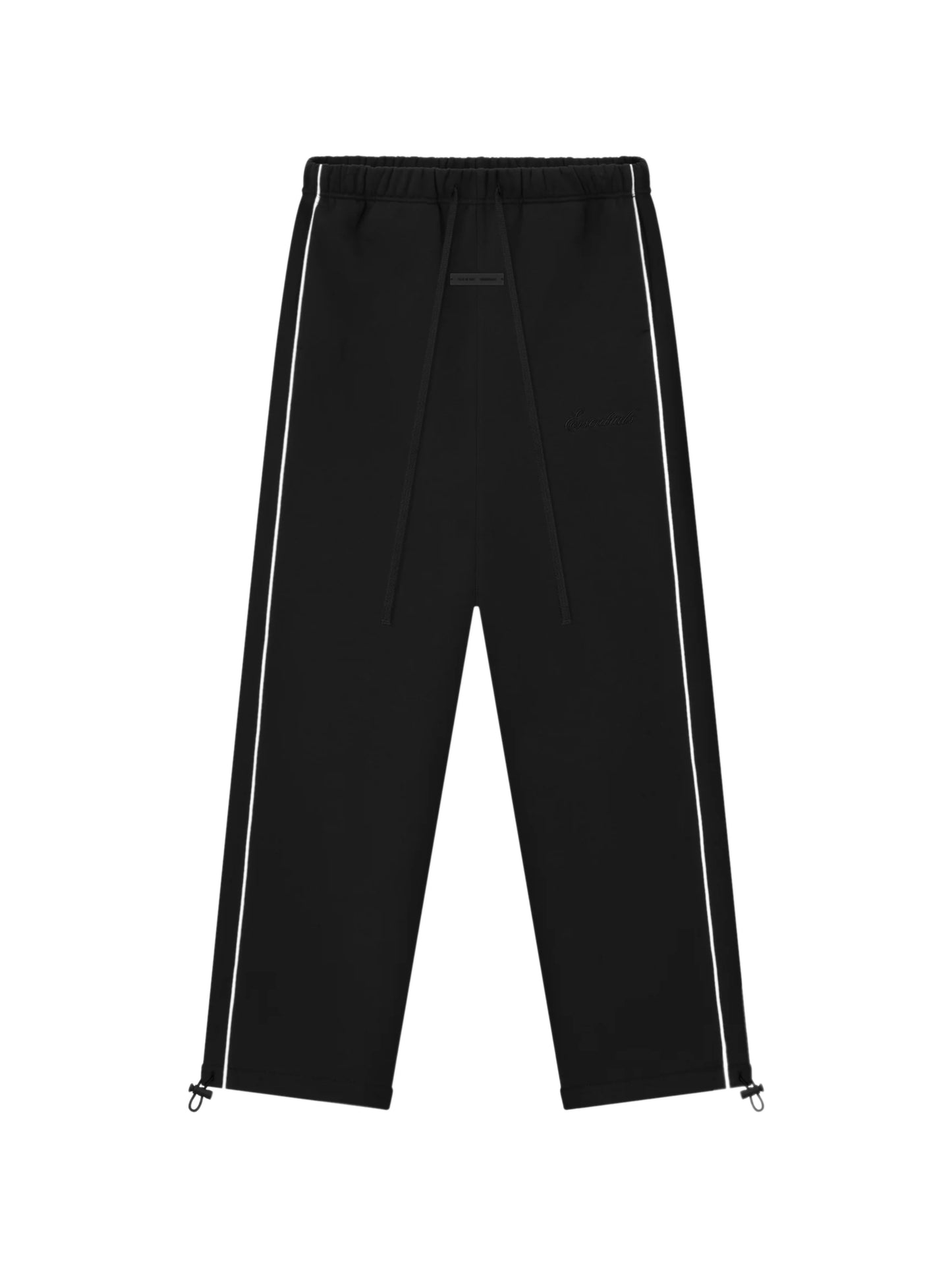Essentials 25FW Relaxed Fleece Sweatpants With Piping Jet Black