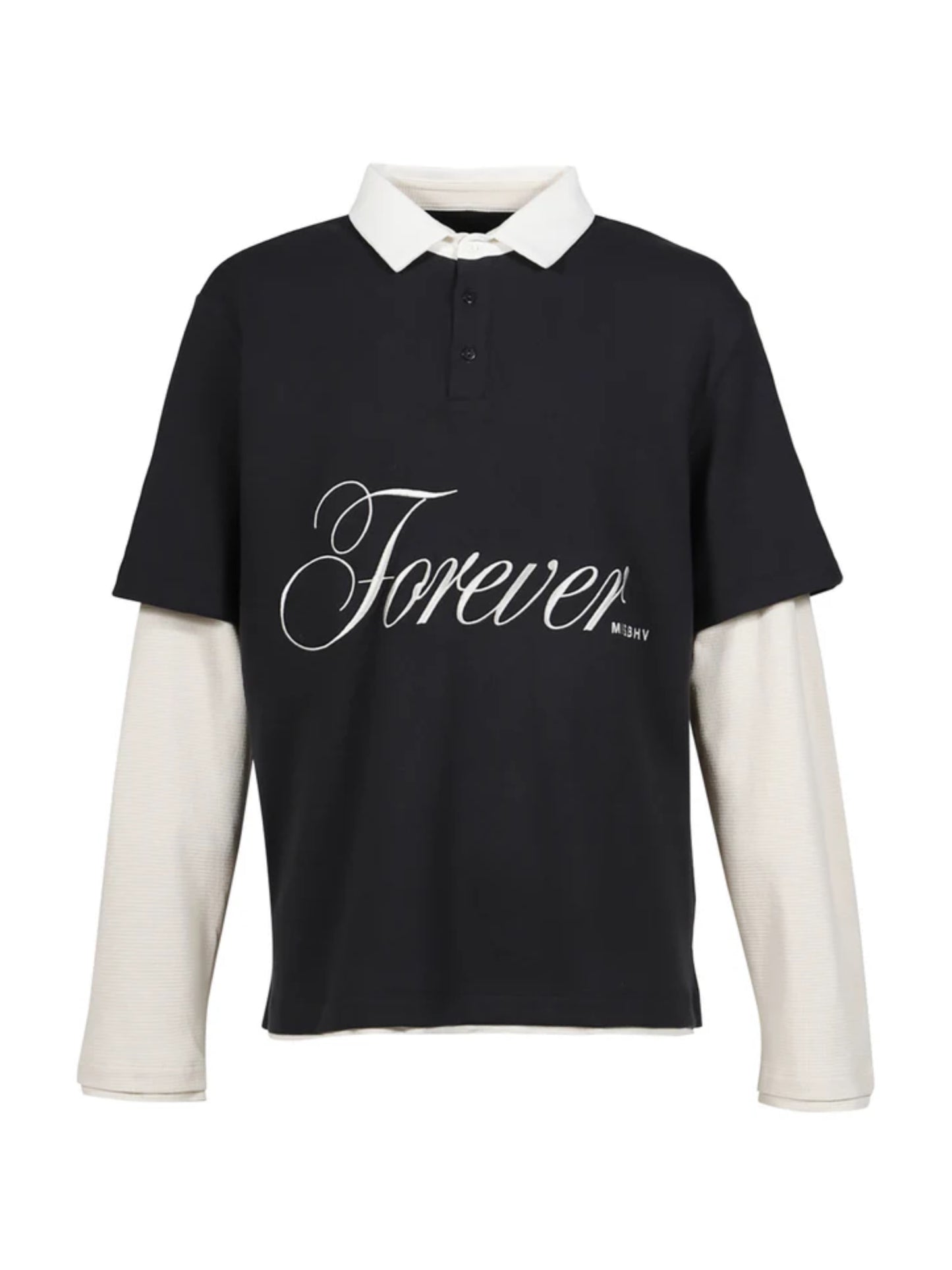 MISBHV Forever Double Layered Polo Black White