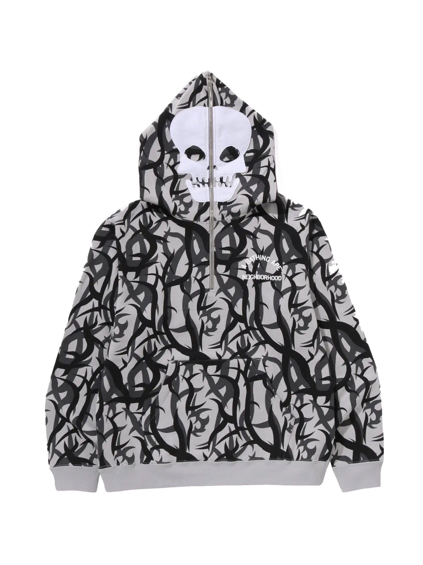 Bape x Neighborhood Two Face Half Zip Sweater Hoodie Trial Camo
