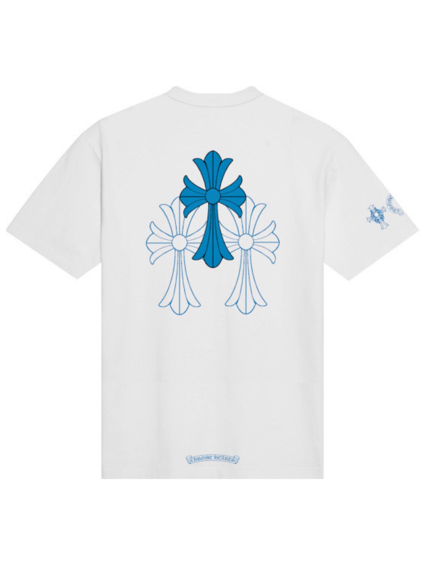 Chrome Hearts Triple Cross Tee Light Blue / White