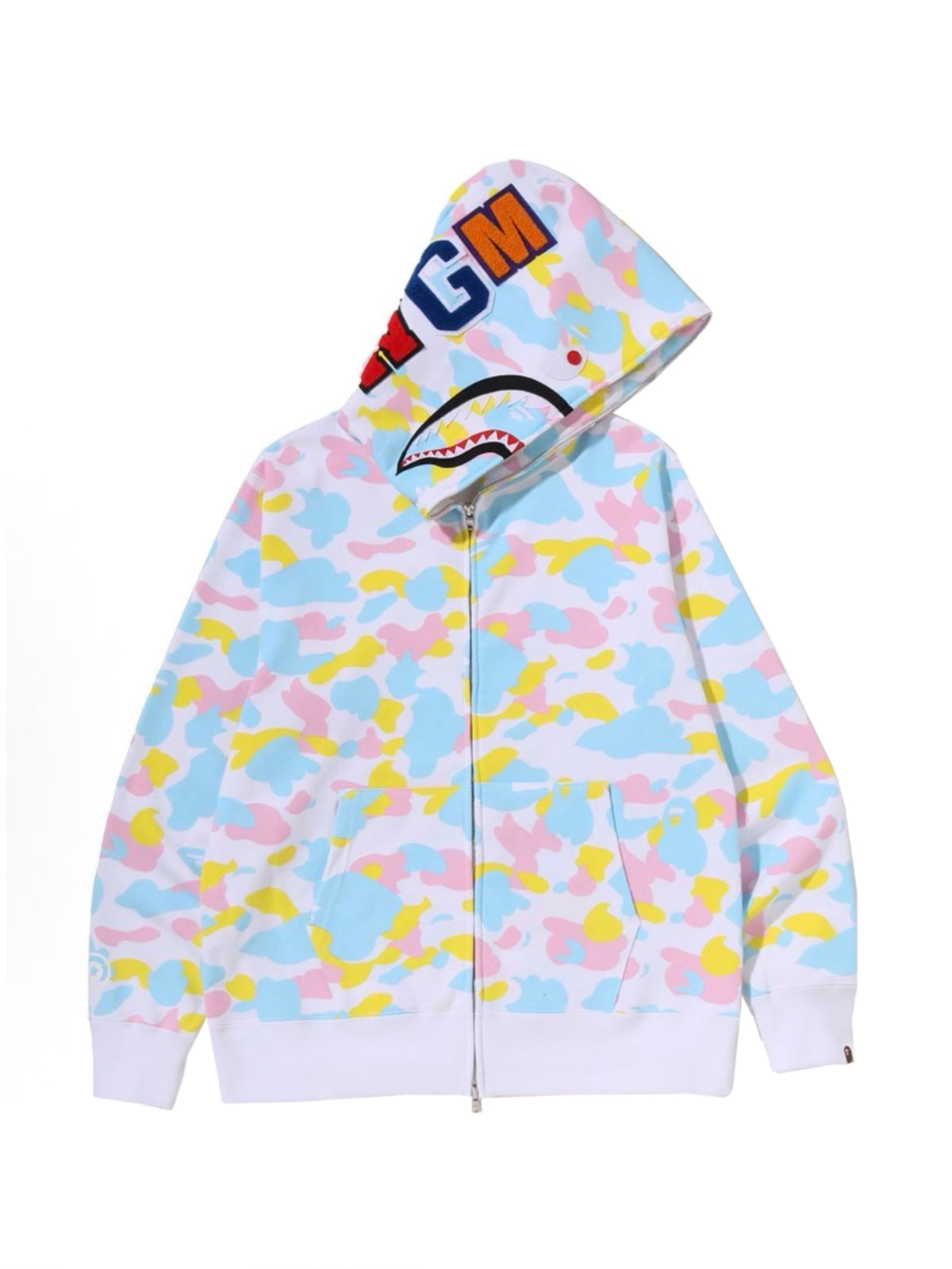 Bape New Multi Camo Baby Milo Regular Fit Full Zip Hoodie White