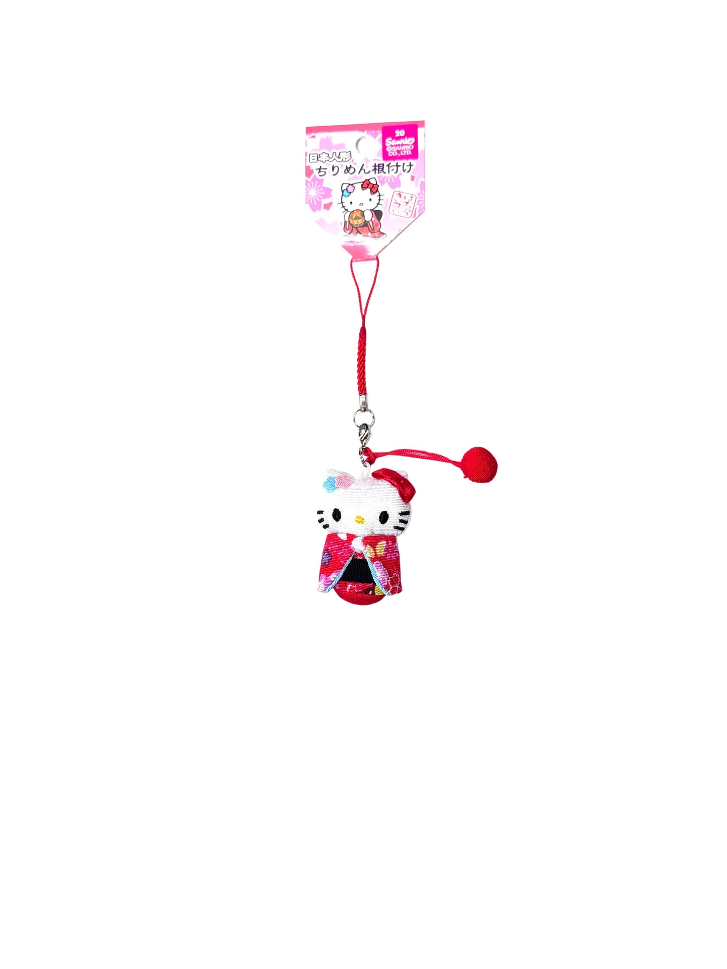 Hello Kitty Edo Kimekomi Doll Keychain Red