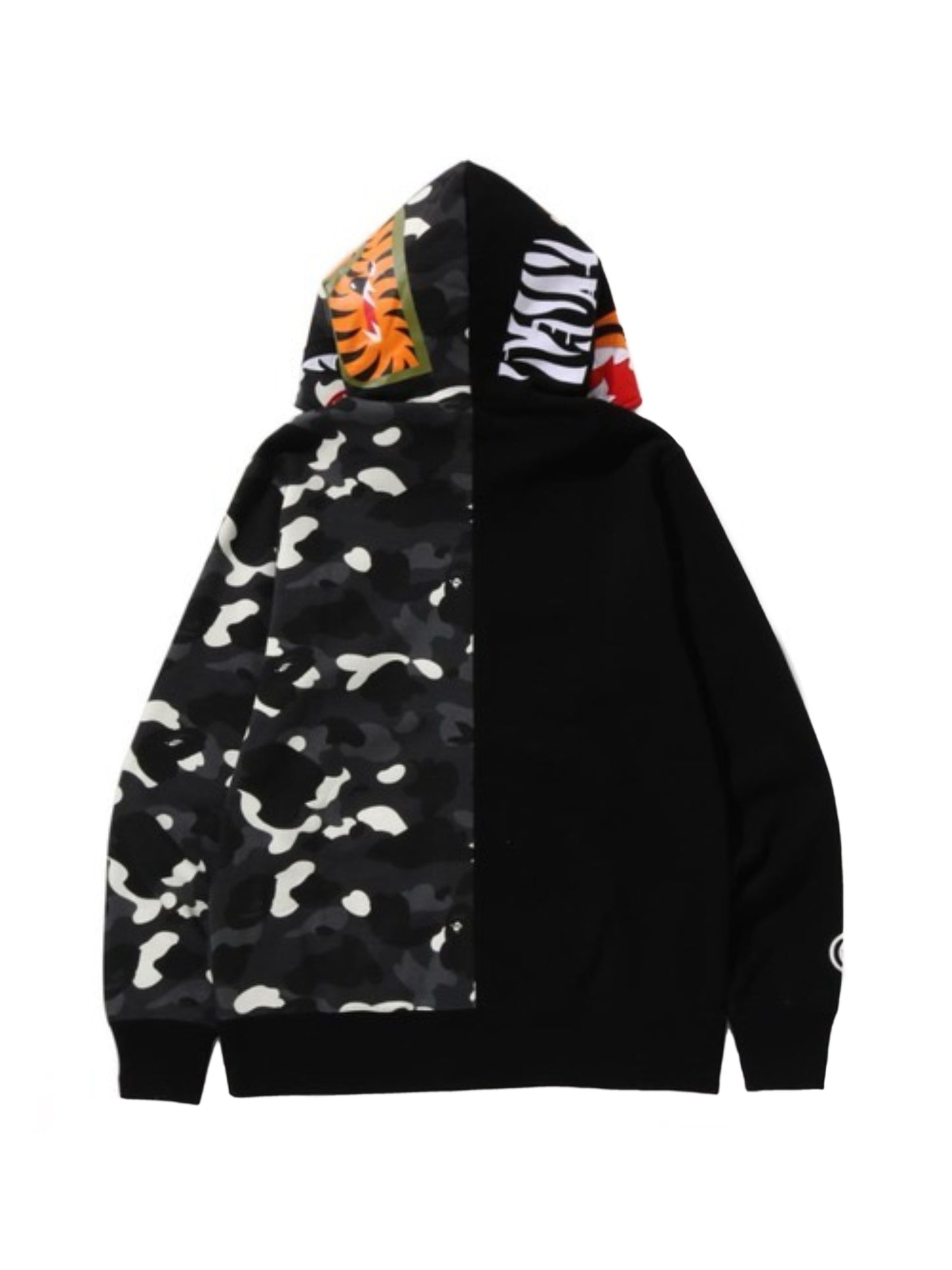 Bape City Camo Tiger Shark Full Zip Hoodie Glow in Dark Black