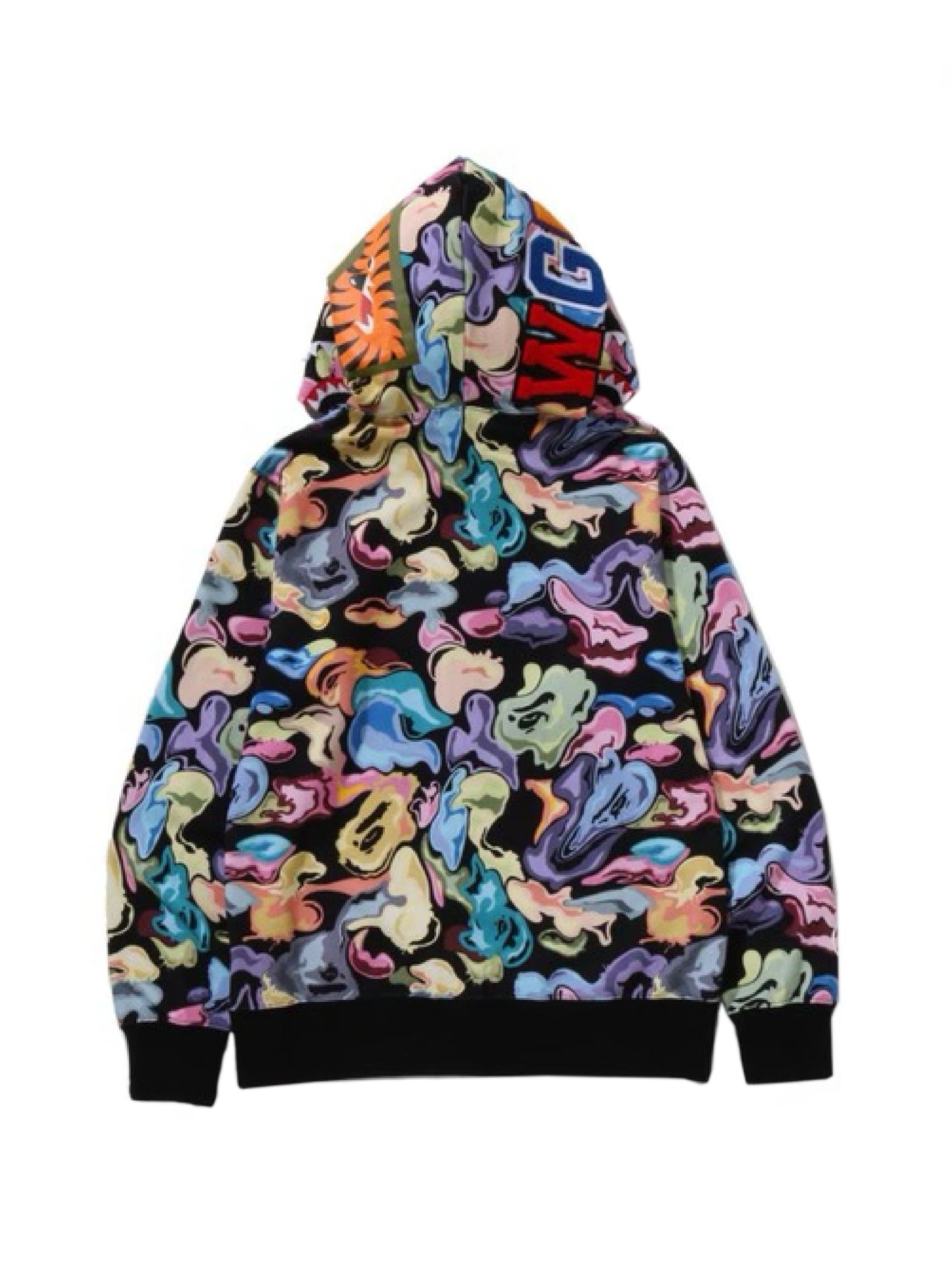 Bape Art Camo Shark Full Zip Hoodie Black