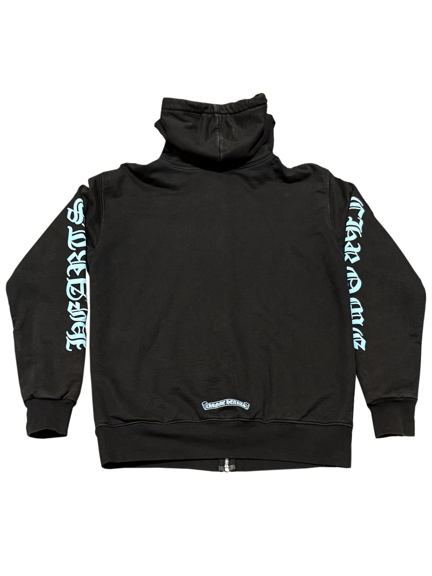 Chrome Hearts Miami Blue Script Sleeve Scroll Logo Zip Hoodie Black S C118487045-Used