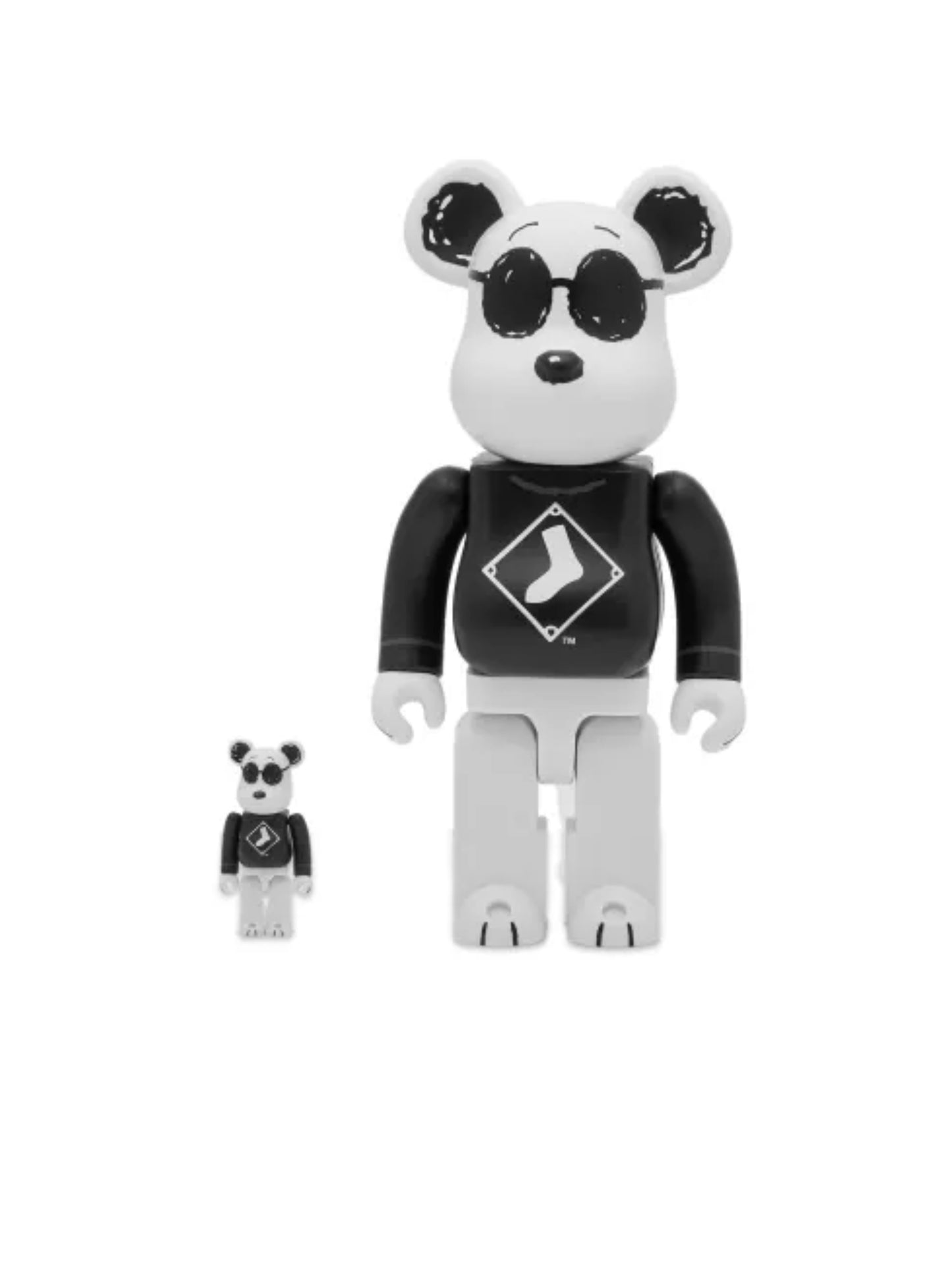 Bearbrick MLB x Peanuts Snoopy (White Sox) Black White 400% 100%