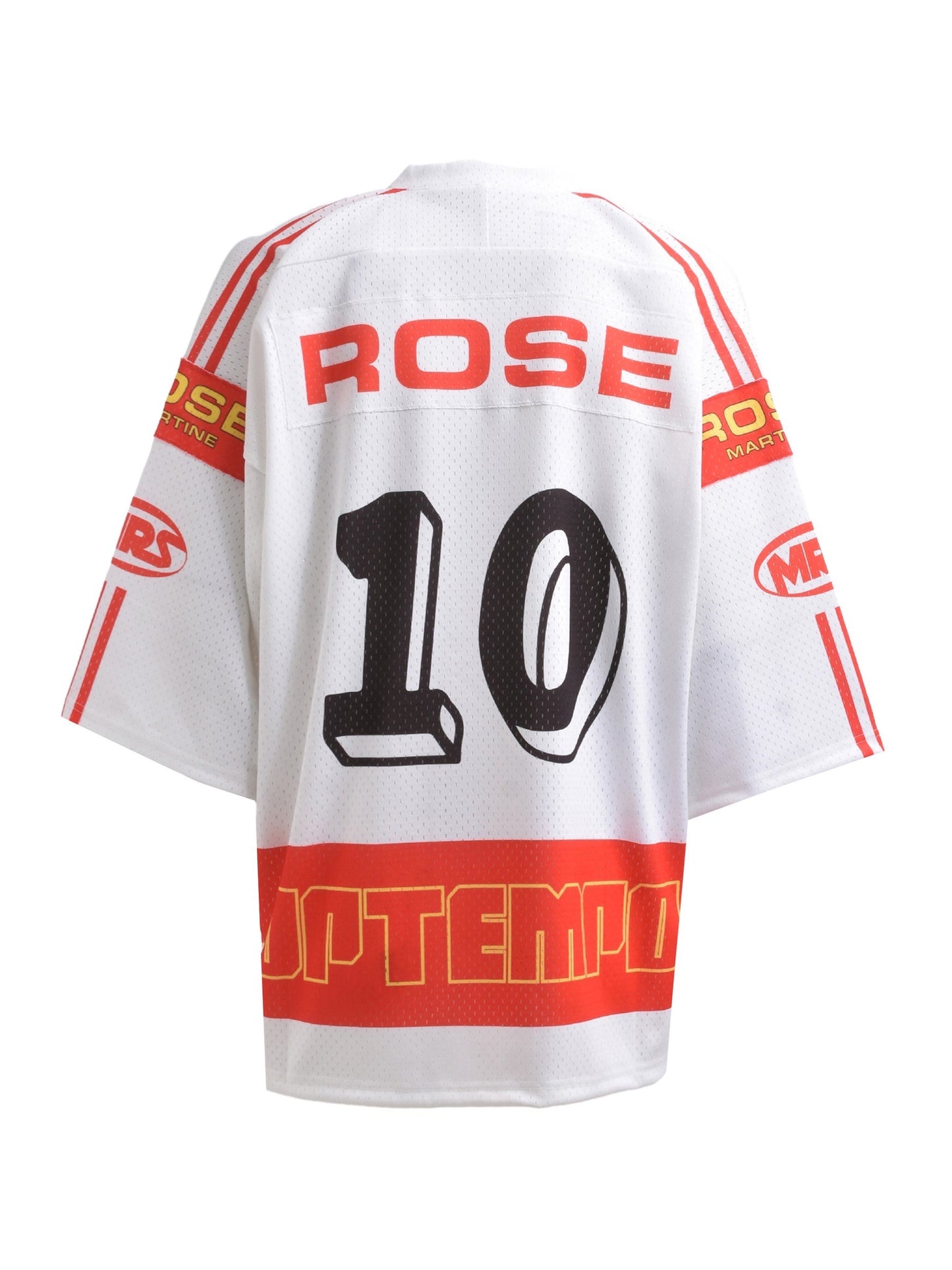 Martine Rose Oversized Football Top White Red