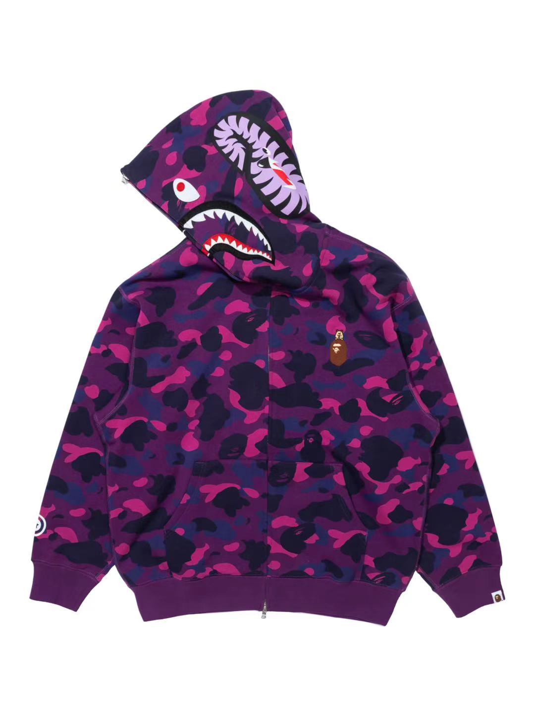 Bape x Straykids Han Quokka Shark Full Zip Hoodie Purple