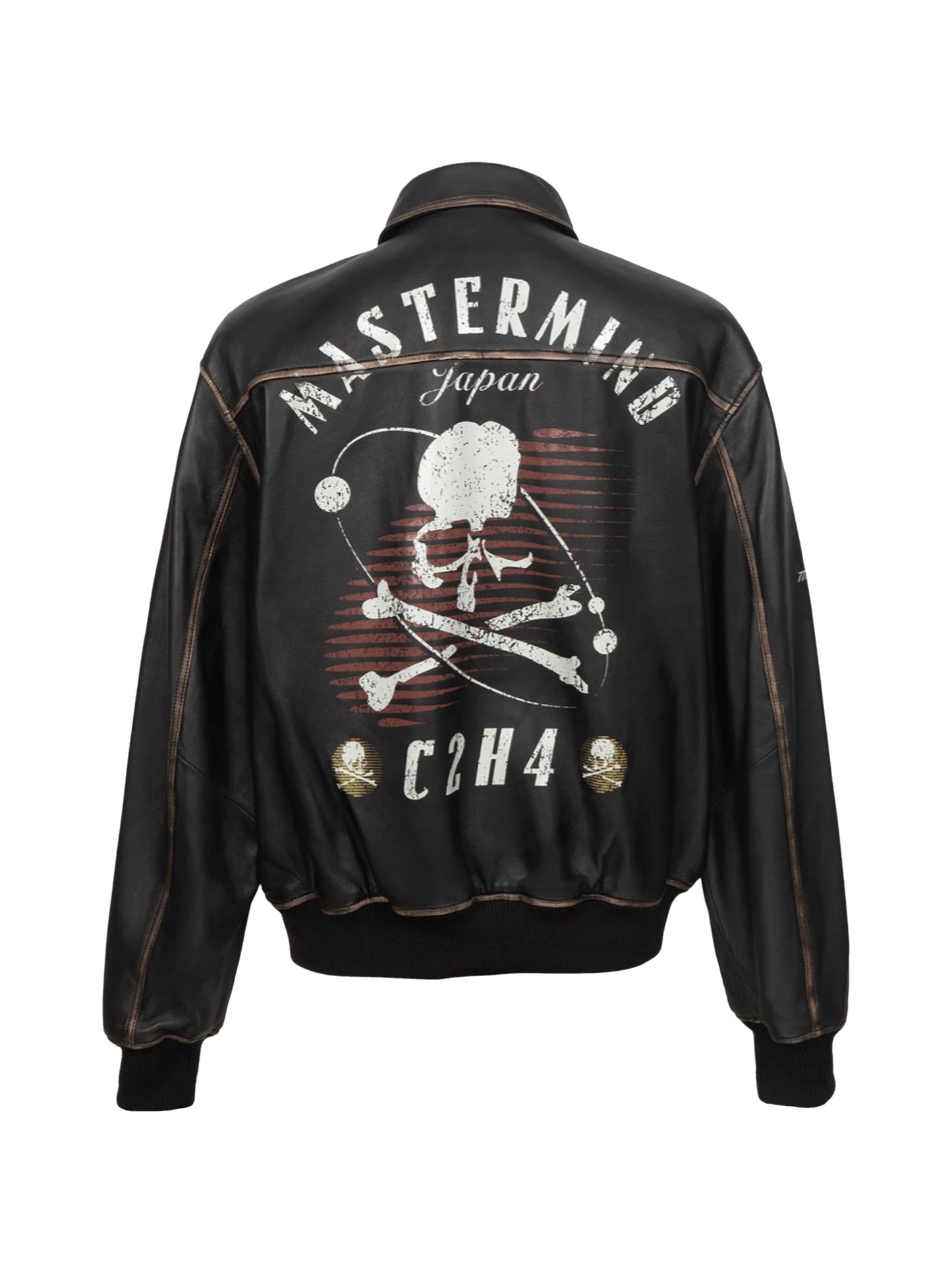 C2H4 x mastermind JAPAN Washed Leather Jacket Black