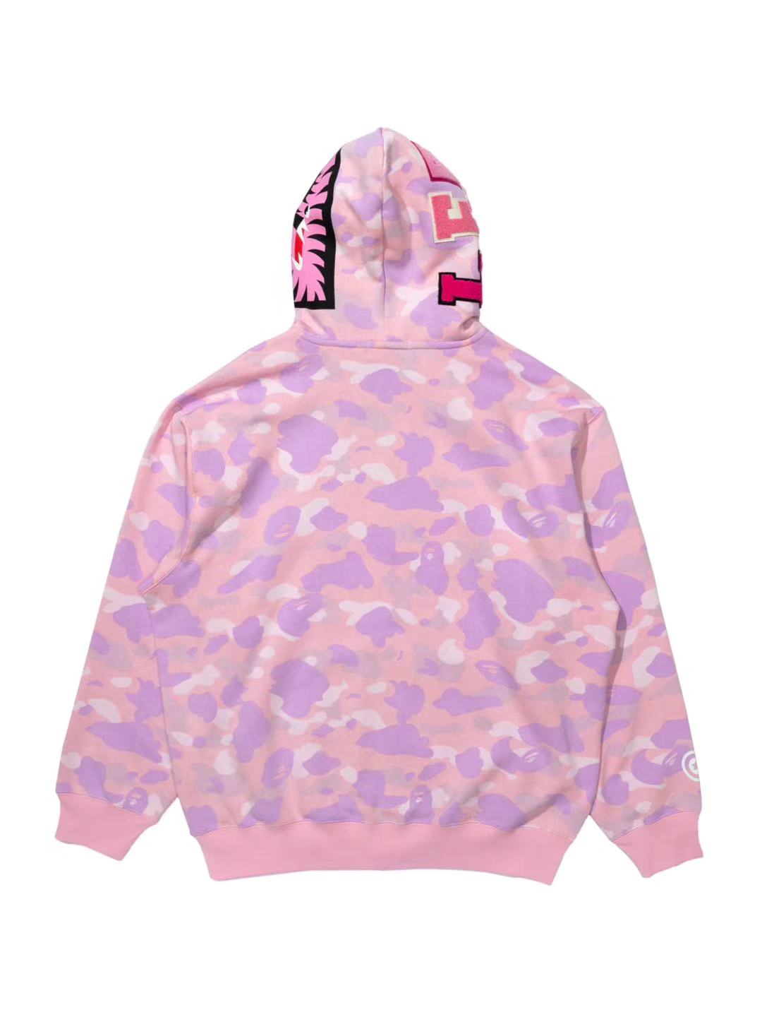 Bape x Straykids Leebit Shark Full Zip Hoodie Pink