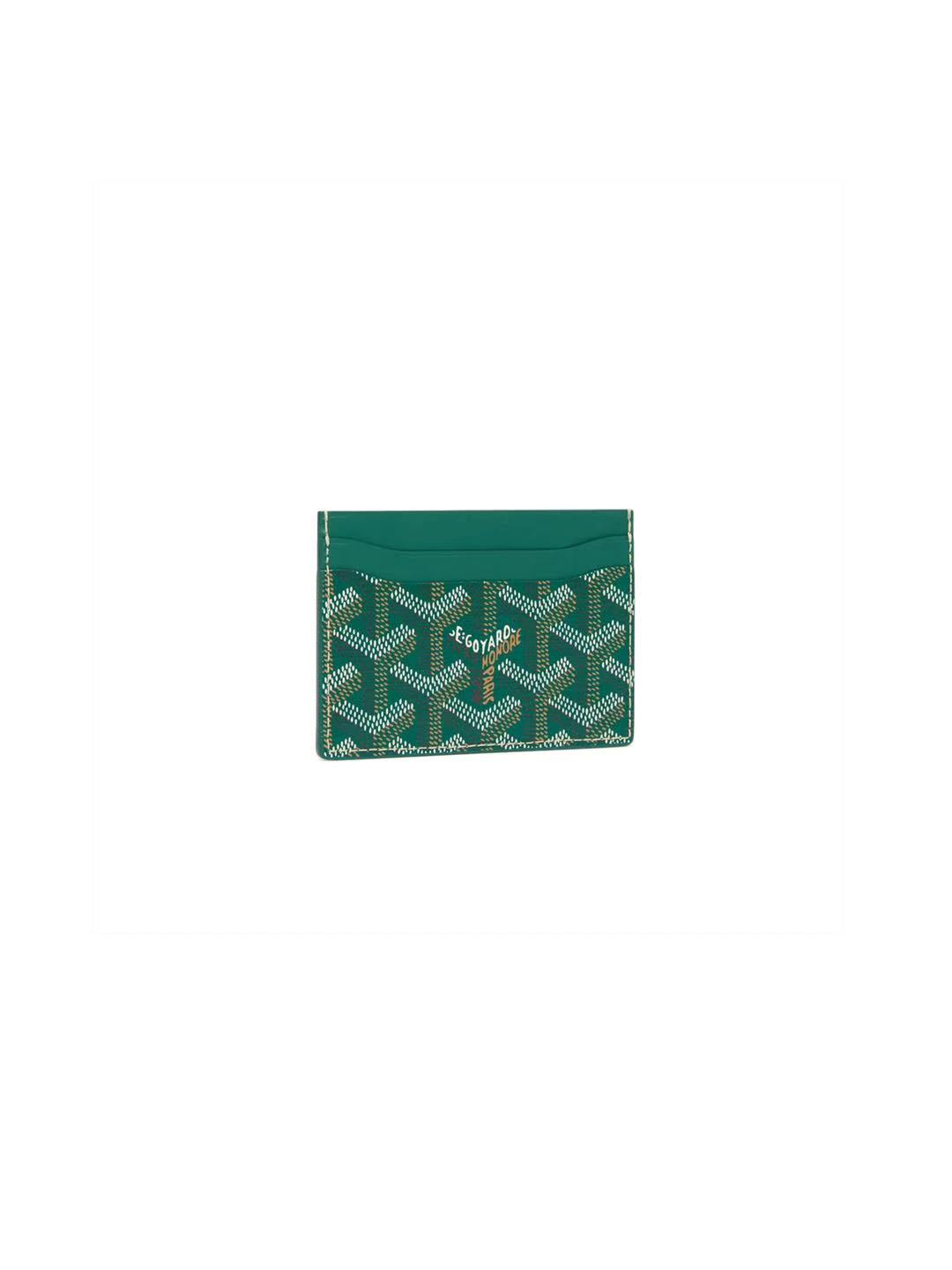Goyard Goyardine Coated Canvas And Leather Saint Sulpice Card Holder Verdant Green