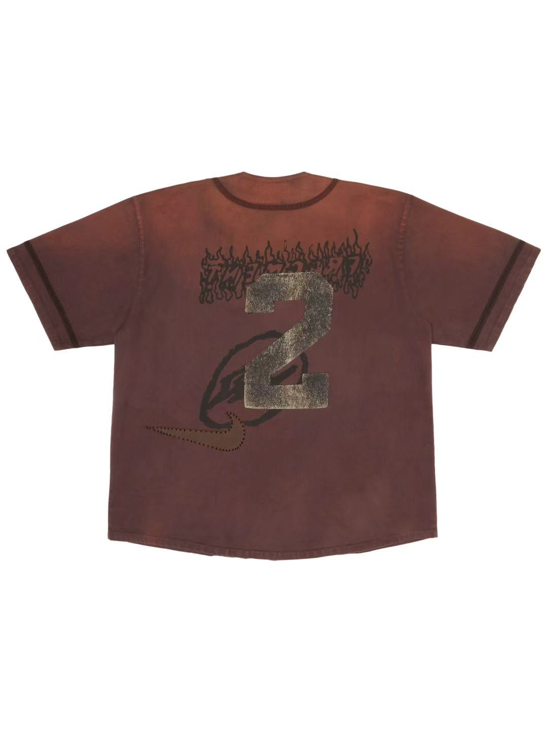 Travis Scott CJ X Fragment X Nike Tokyo Jack Retro Baseball Jersey Brown