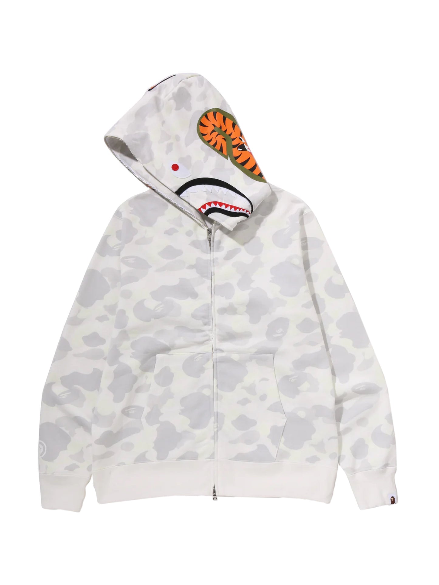 Bape City Camo Shark Full Zip Hoodie Glow in Dark White