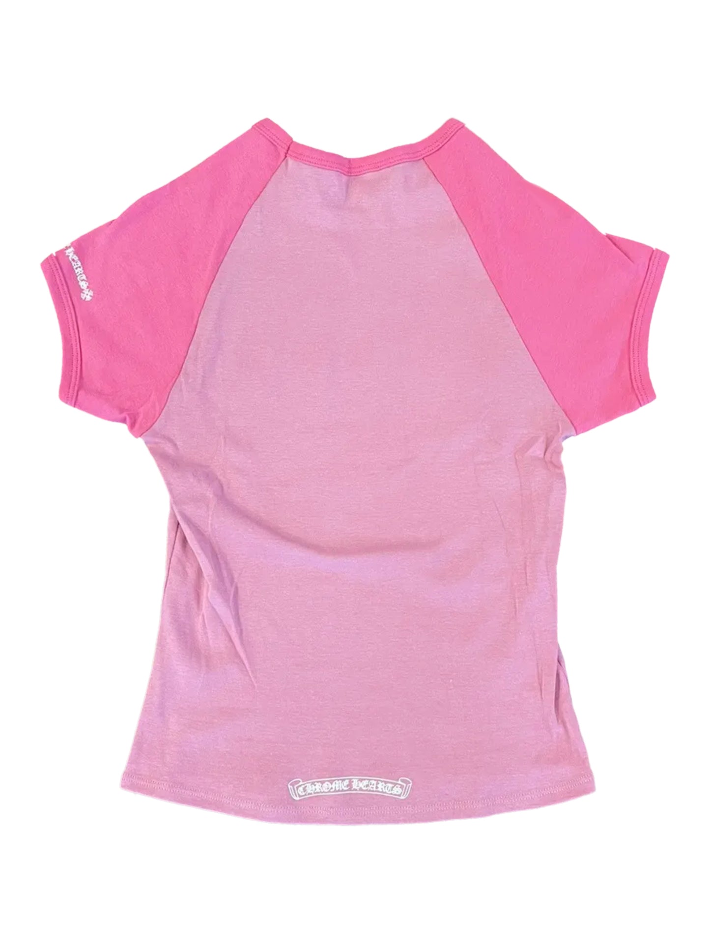 Chrome Hearts Light Pink Floral Heart Baseball Tee