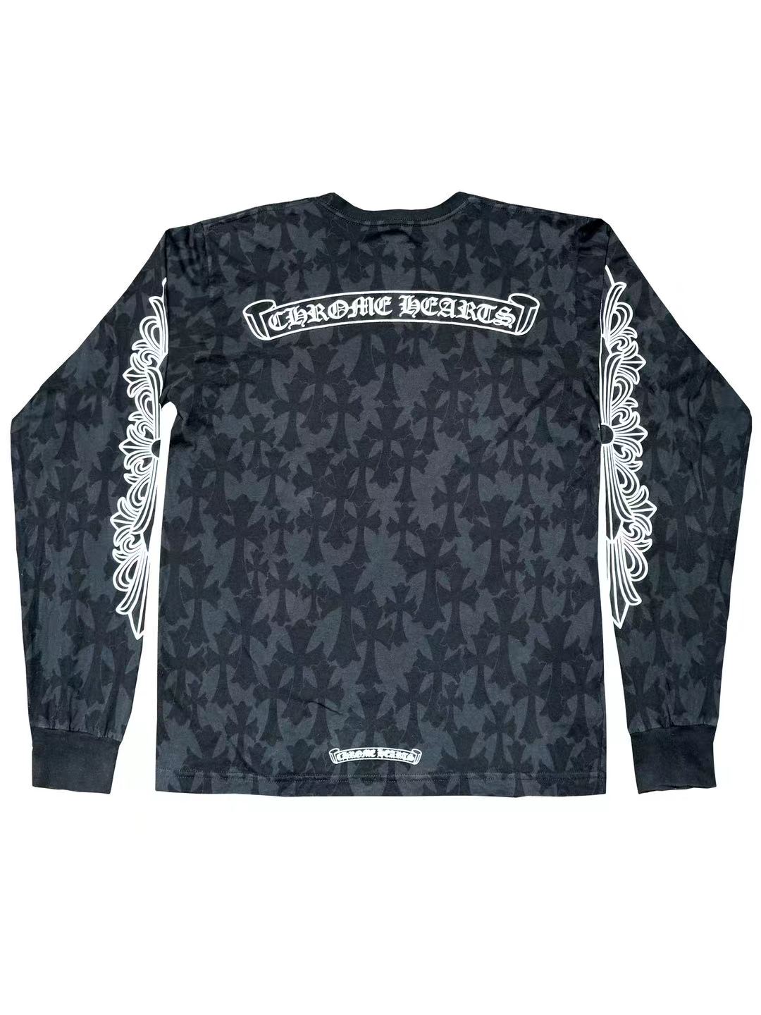 Chrome Hearts Cemetery Monogram Floral Sleeve LS Tee Black M C2255889-Used