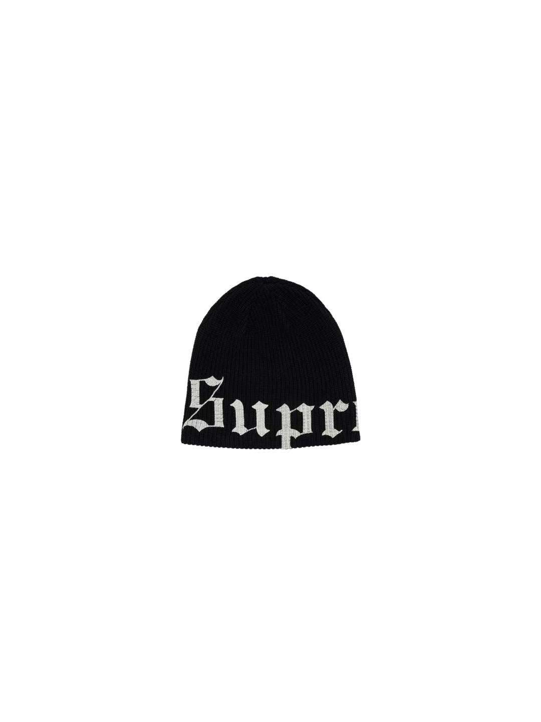 Supreme Old English Printed Beanie Black
