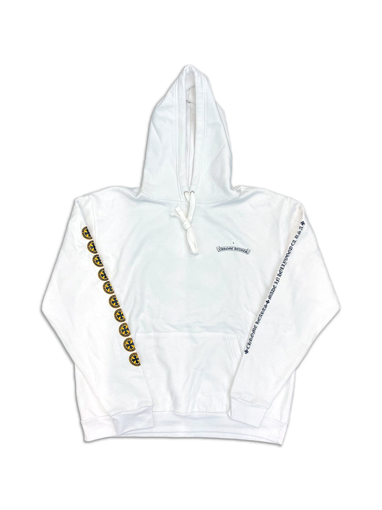 Chrome Hearts Yellow Cross Hoodie White