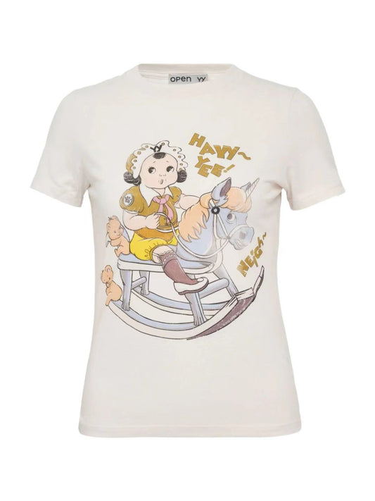 OPEN Yy Rocking Baby Tee Cream