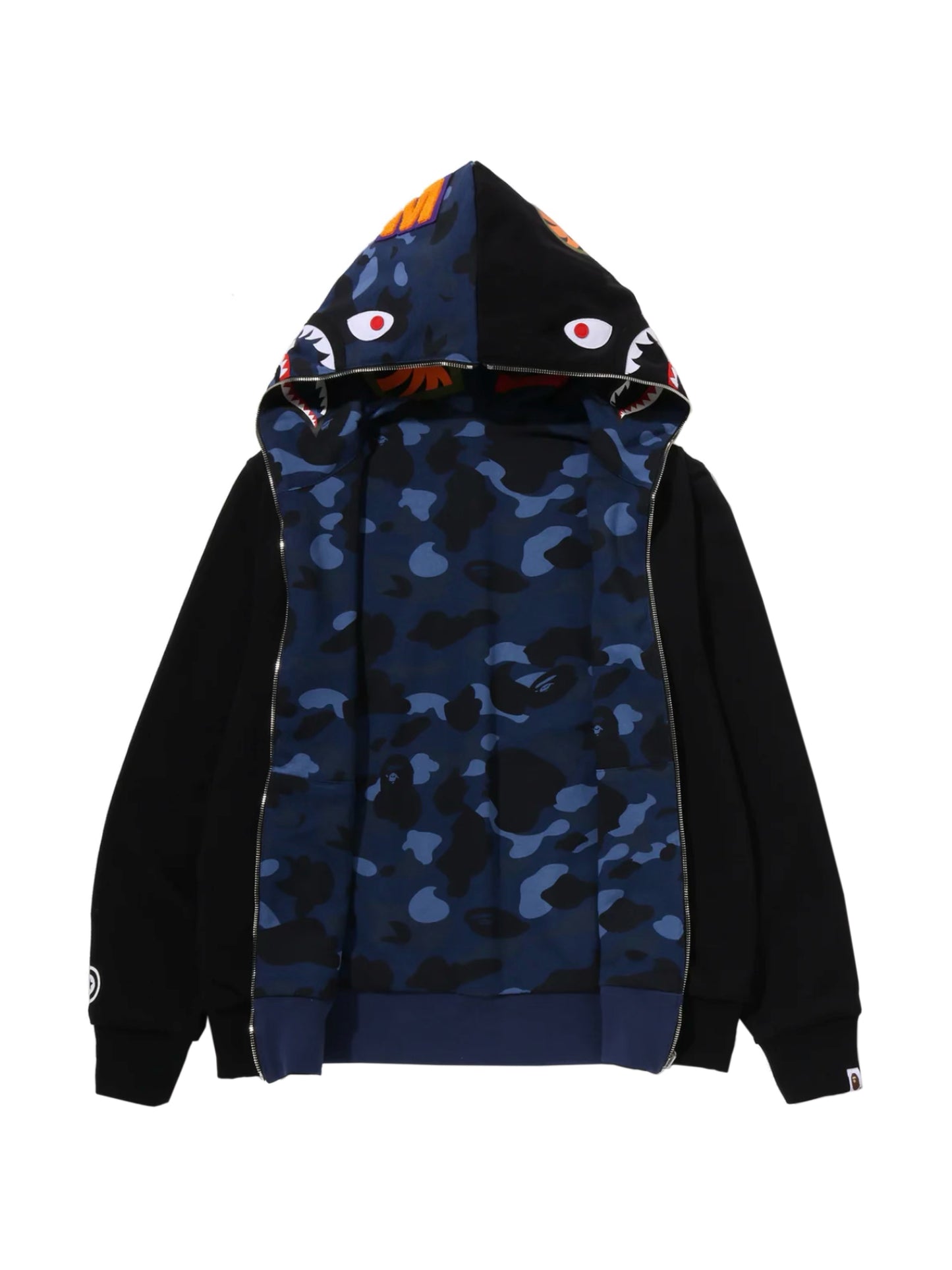 Bape Color Camo Reversible Shark Full Zip Hoodie Blue