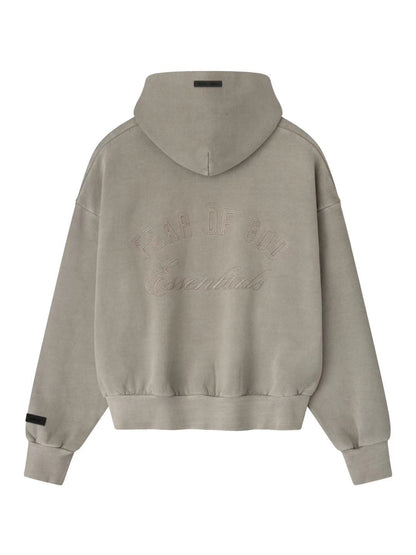 Essentials 25 Holiday Embroidered Classic Full Zip Hoodie Smoke Grey