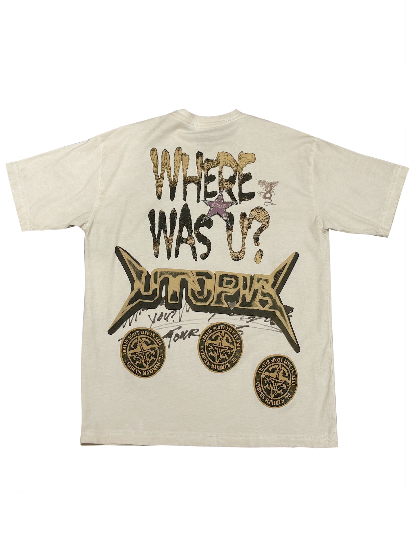 Travis Scott Utopia Circus Maximus In Asia World Tour Tee White