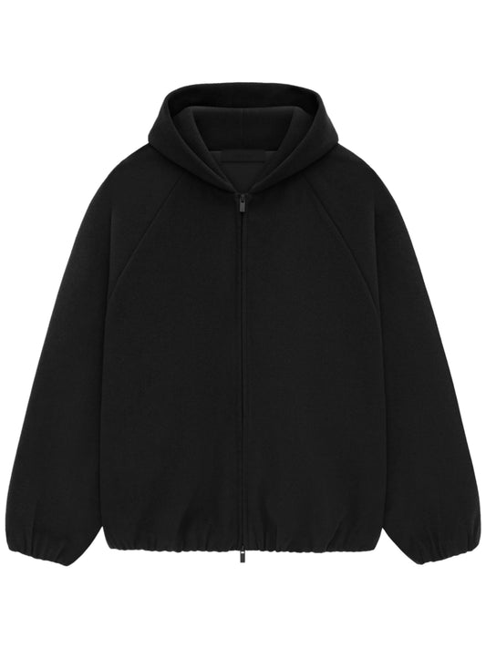 Essentials 25Ss Brushed Hooded Bomber Black