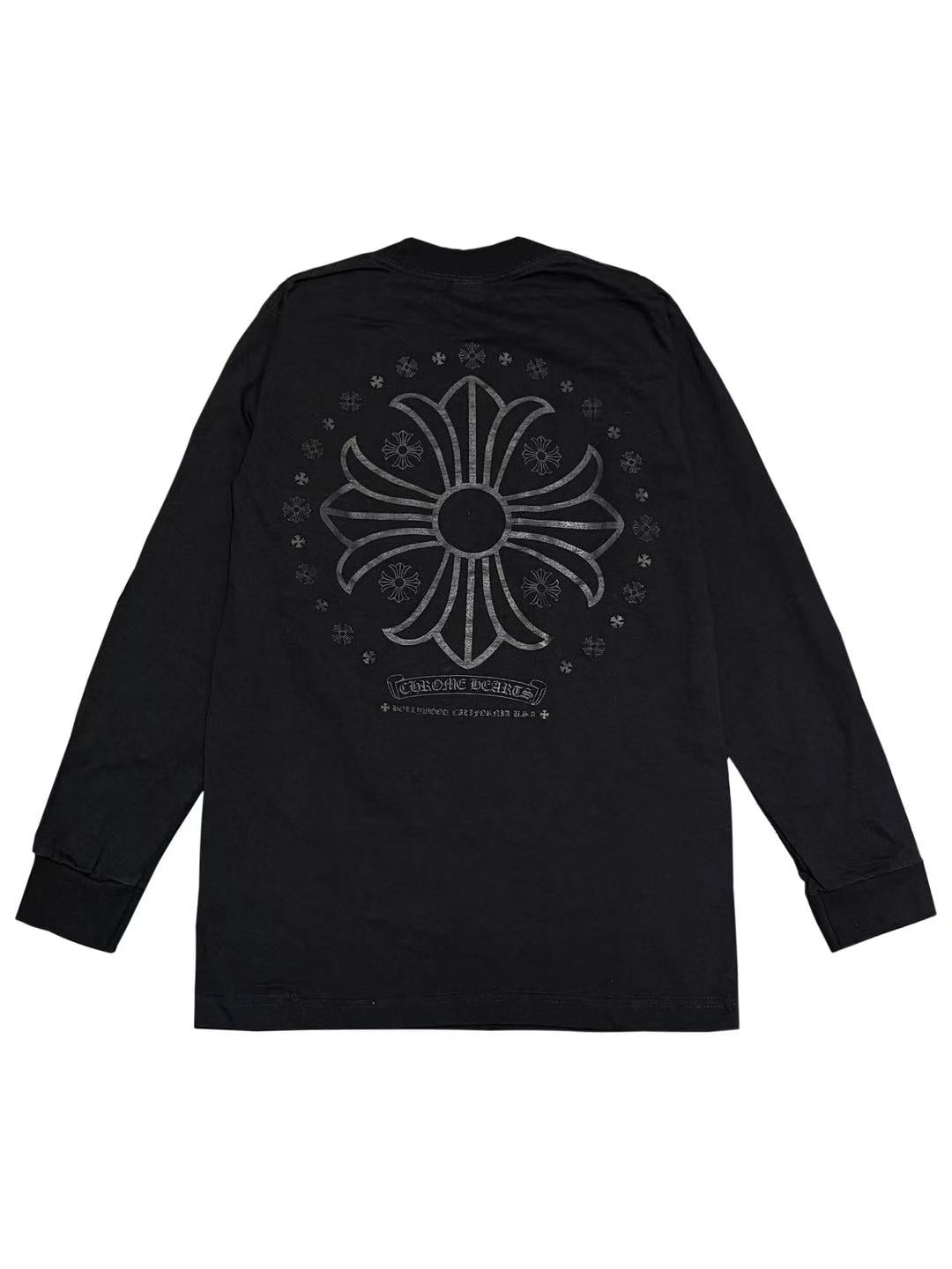 Chrome Hearts Black Scroll Logo Circle CH Plus Back LS Tee Black S C118485078-Used