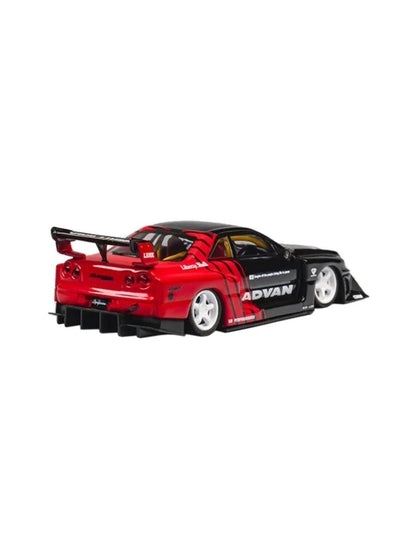 C-CM Model 1:64 LB-ER34 Super Silhouette Nissan Skyline Black Red ER05