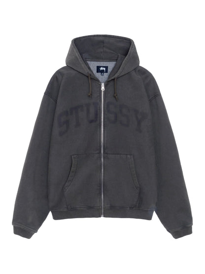 Stussy Faded Graphic Zip Hoodie Washed Black