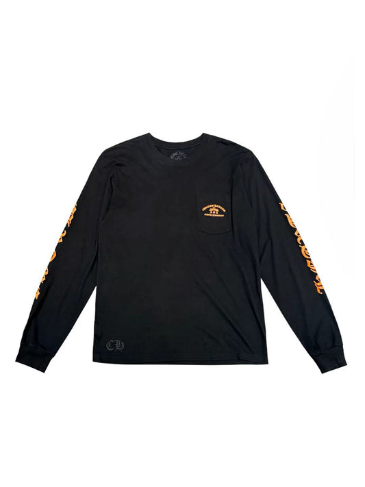 Chrome Hearts Hollywood Orange Triple Cross Back LS Tee Black Size L C118445899-Used