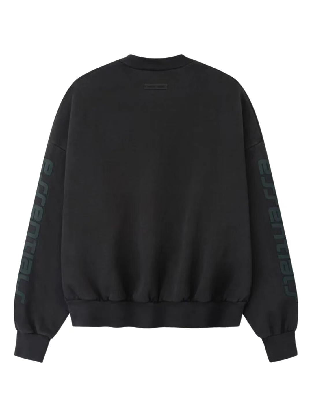 Essentials 25 Holiday Los Angeles Heavy Fleece Cropped Crewneck Vintage Black