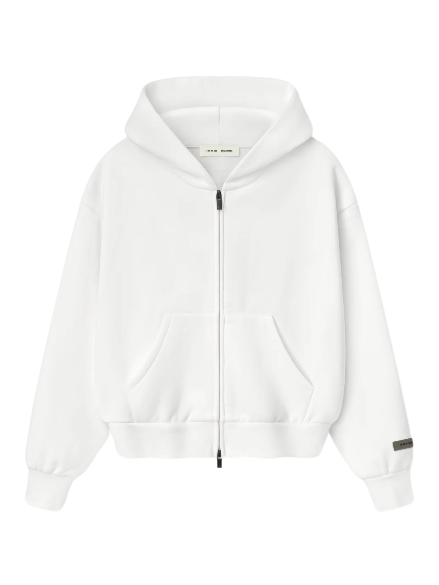 Essentials 25FW Womens Classic Fit Fleece Zip-Up Hoodie Cloud White
