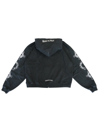Chrome Hearts Family & Friends Soap Wash Multi Logo Print Hoodie Grey