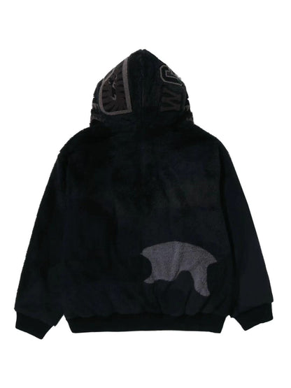 Bape Color Camo Stand Collar Hooded Jacket Black
