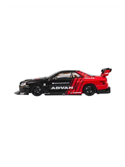C-CM Model 1:64 LB-ER34 Super Silhouette Nissan Skyline Black Red ER05