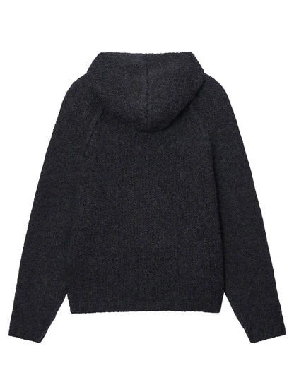 Stussy Chunky Sweater Zip Hoodie Black