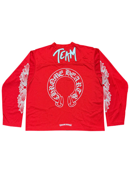 Chrome Hearts Matty Boy Sports Mesh Long Sleeve Warm Up Tee Red L C119183539-Used