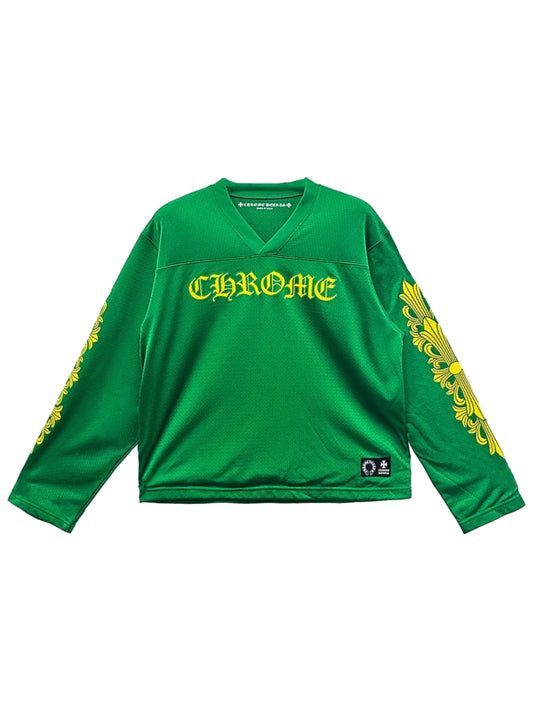 Chrome Hearts Ice Hockey Warm Up Mesh Long Sleeve Tee Green