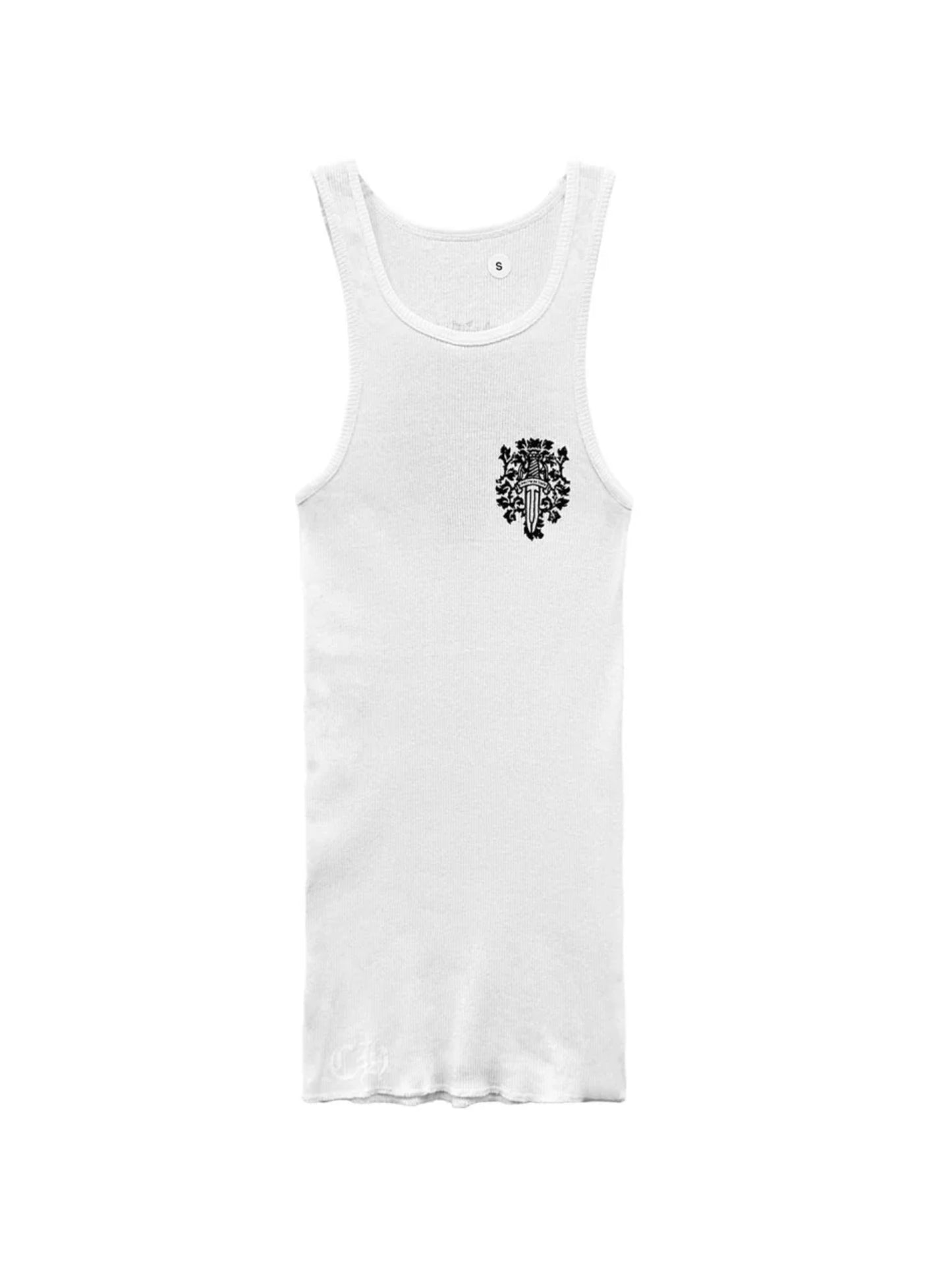 Chrome Hearts Black Dagger Logo Tank Top White