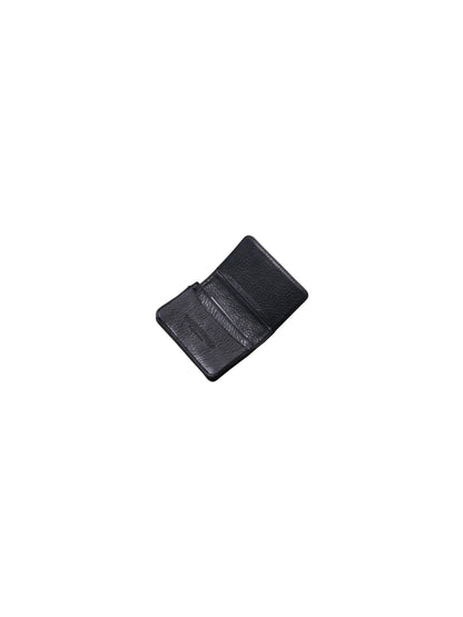 Chrome Hearts Scroll Three Pocket Leather Card Case Black