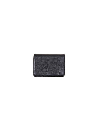 Chrome Hearts Scroll Three Pocket Leather Card Case Black