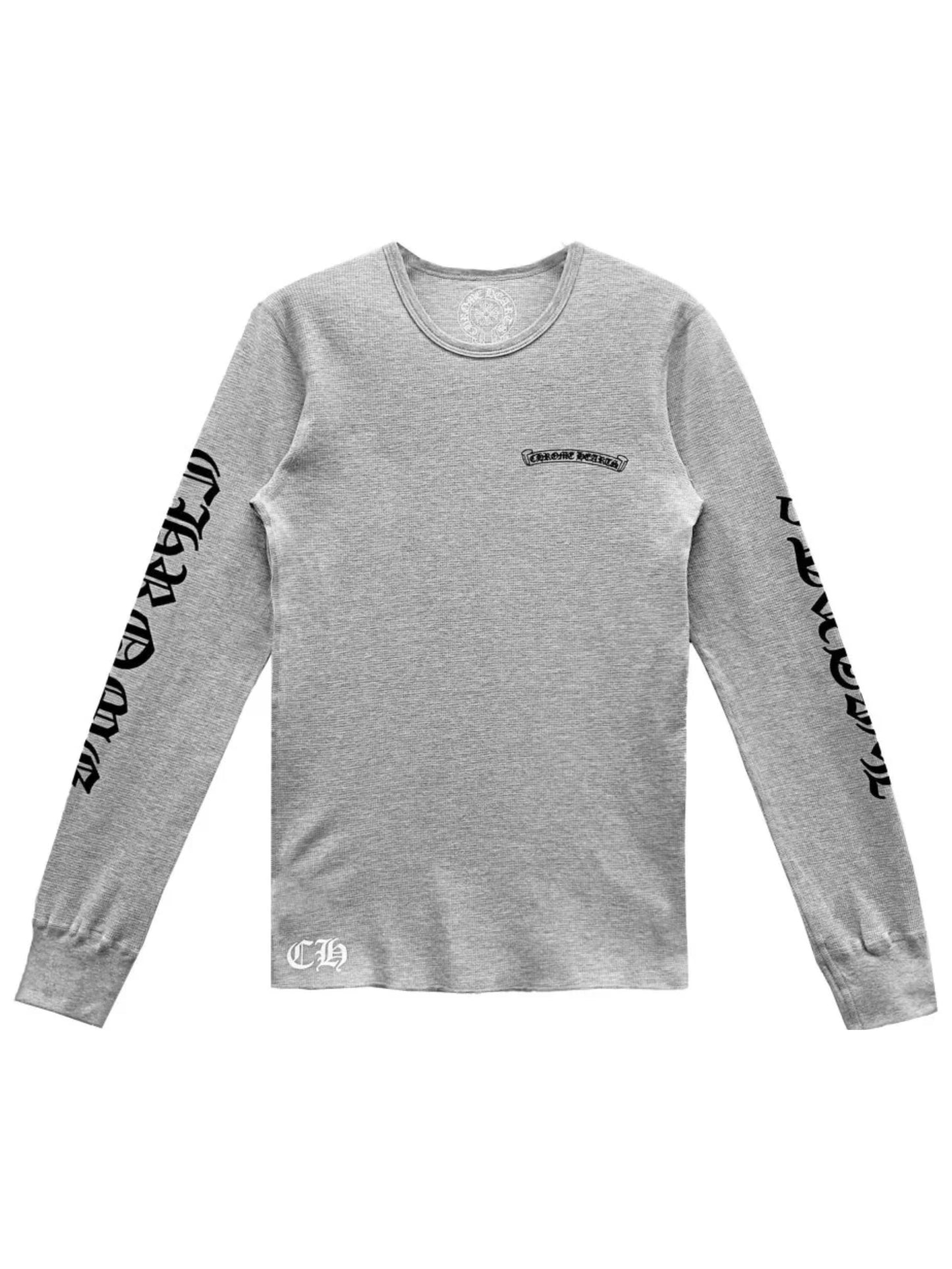 Chrome Hearts Scroll Logo Waffle Thermal LS Tee Grey