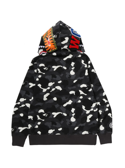 Bape City Camo Shark Full Zip Hoodie Glow in Dark Black