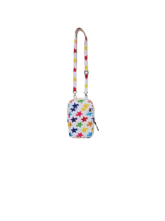 Bape Sta Pattern Phone Shoulder Bag Travel White